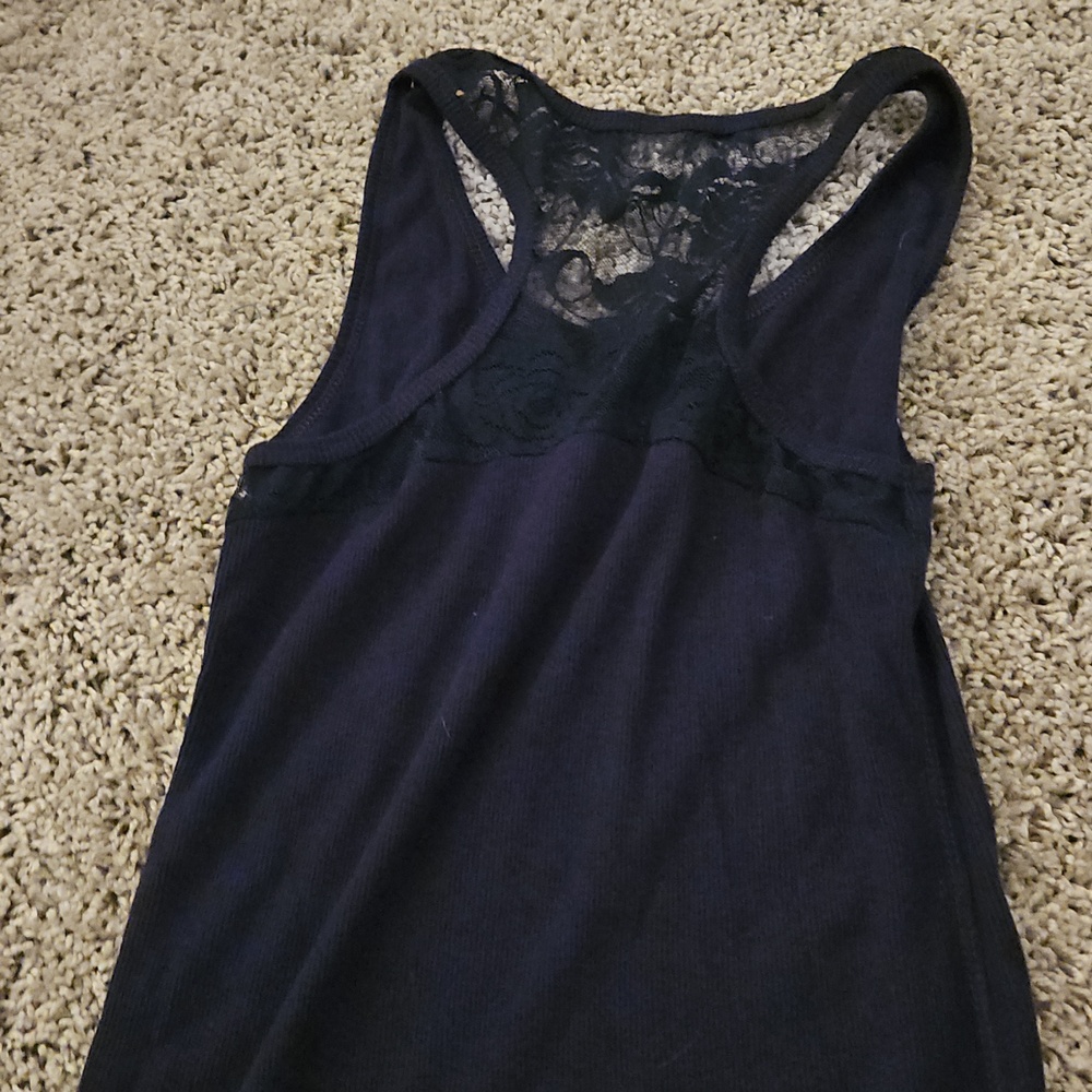 Navy "Bride" Rhinestone Lace Racerback Tank - Picture 2 of 2